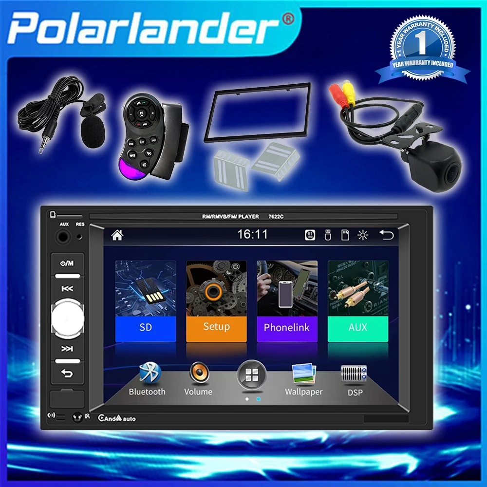 Car Multimedia Accessories 2 DIN 7" Carplay, Android Auto Capacitive Screen MP5 player Mirror link FM Bluetooth/USB/AUX/TF Wince
Car Multimedia Accessories 2 DIN 7" Carplay, Android Auto Capacitive Screen MP5 player Mirror link FM Bluetooth/USB/AUX/TF Wince