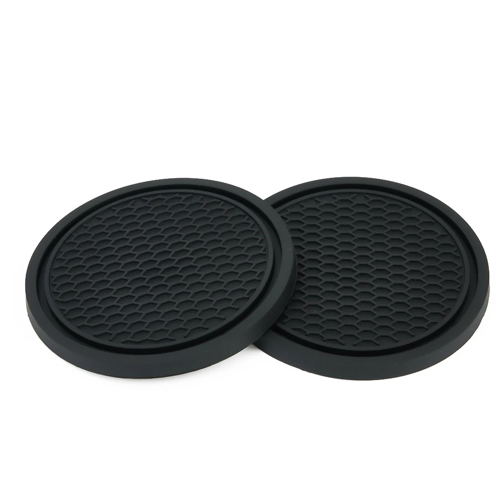 

None Car Coasters Exterior Car Truck 2pcs Anti Slip Car Coasters Car Parts Silicone Simple Style 100% Brand New