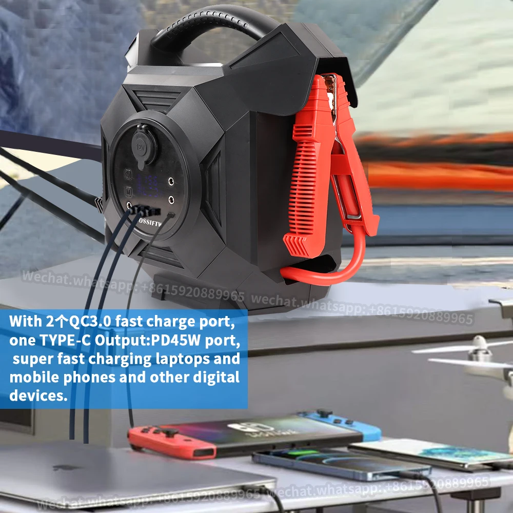 Car Battery Charger 20000A Jump Starter 80000mAh High Capacity Power Bank With LED Light Portable Auto Booster Starting Device
Car Battery Charger 20000A Jump Starter 80000mAh High Capacity Power Bank With LED Light Portable Auto Booster Starting Device