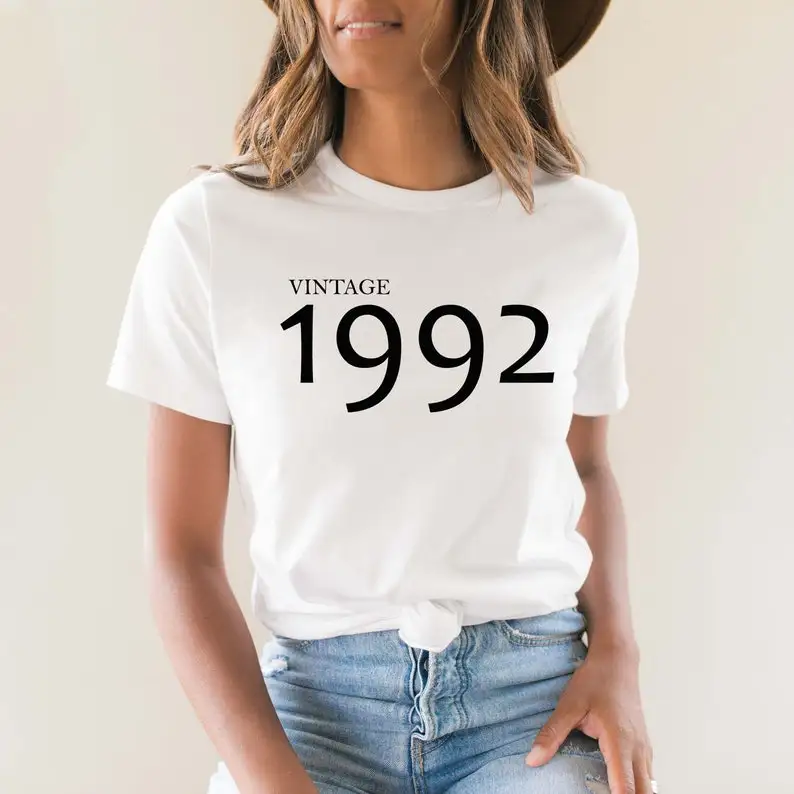 Vintage 1992 30th Birthday Gift For women clothes 30 Cotton Plus Size Birthday Party Short Sleeve Shirt Tshirt top graphic tees
Vintage 1992 30th Birthday Gift For women clothes 30 Cotton Plus Size Birthday Party Short Sleeve Shirt Tshirt top graphic tees