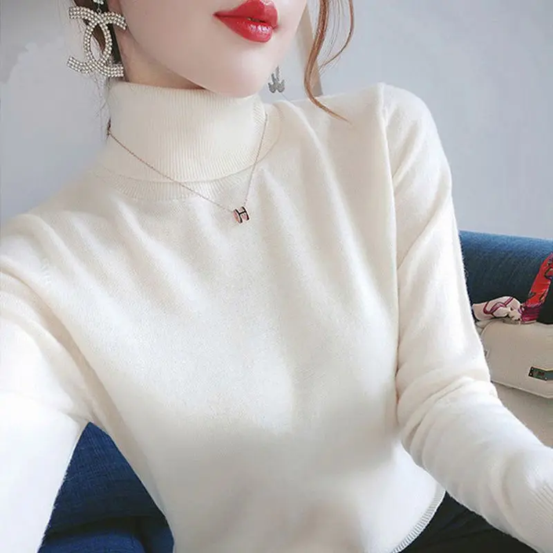 High collar long sleeved knitwear sweater Korean women warm sweater autumn winter solid casual bottoming sweater pullover female
High collar long sleeved knitwear sweater Korean women warm sweater autumn winter solid casual bottoming sweater pullover female
