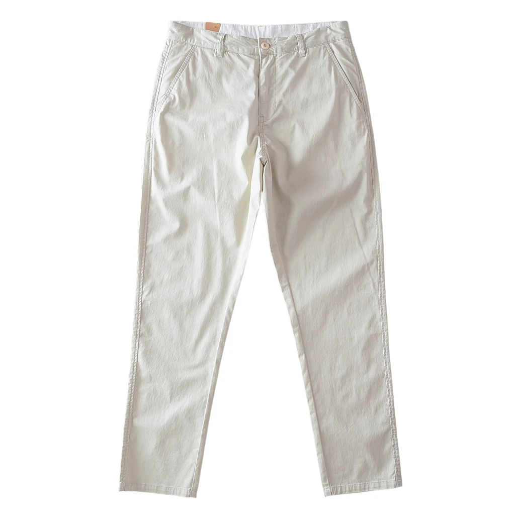 2025 Summer New American Retro Thin Micro Elasticity Casual Pants Men's Simple 97% Cotton Slim CHINO Business Straight Trousers 40 S15543c272d7c4c52bdb4a8a015e44b6a4