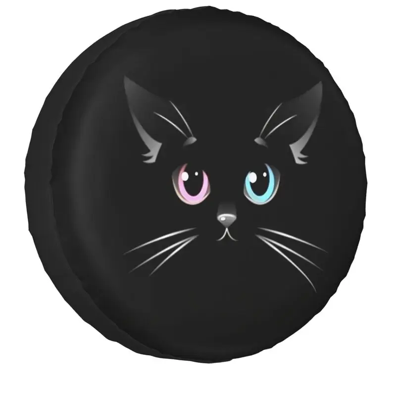 

Lovely Black Cat Spare Wheel Tire Cover for Mitsubishi Pajero Cartoon Kitten Jeep RV SUV Camper Vehicle 14" 15" 16" 17"