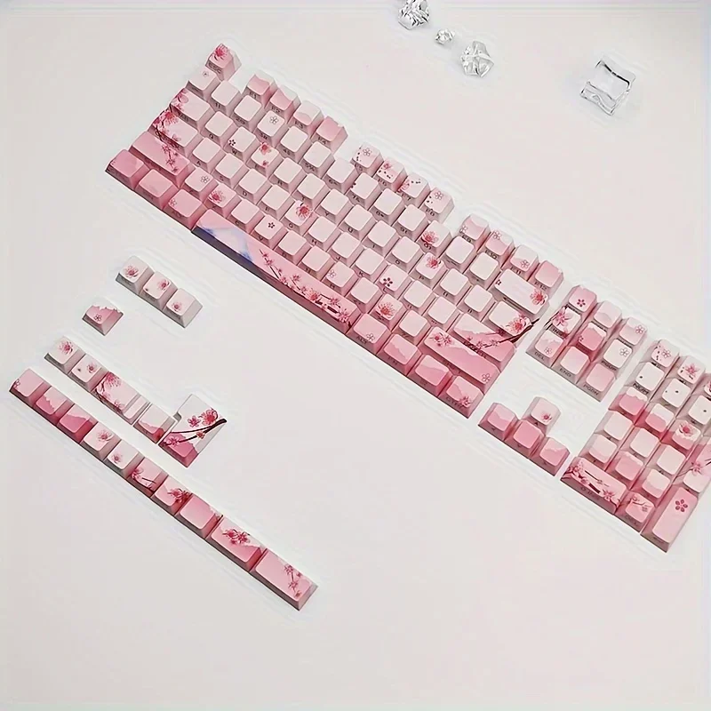 Cherry blossom themed mechanical keyboard keycap set