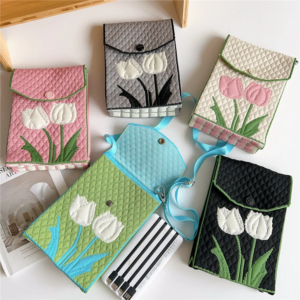 Women'S Small Shoulder Bag Cute Tulip Flower Knitted Messenger Bag Mini Square Daily Mobile Phone Pouch Girls Coin Purse Handbag
Women'S Small Shoulder Bag Cute Tulip Flower Knitted Messenger Bag Mini Square Daily Mobile Phone Pouch Girls Coin Purse Handbag
