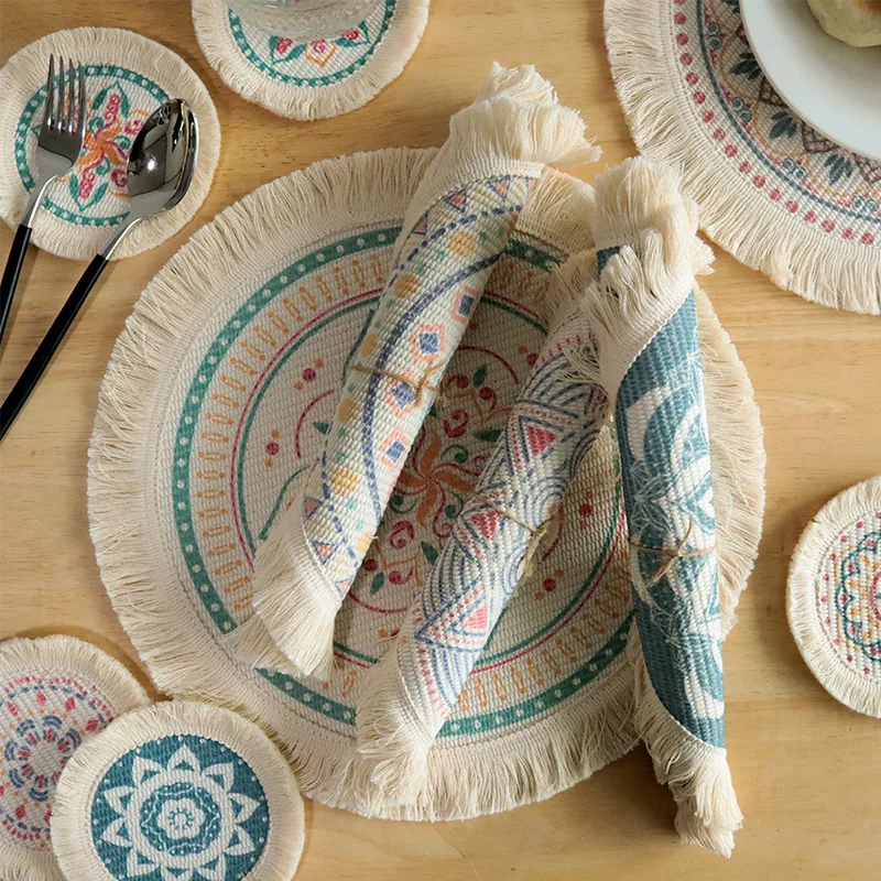 Boho Style Decorative Placemats, Dining Table Insulation Mats, Cotton And Linen Round Placemats, Home Kitchen Dining Decoration
Boho Style Decorative Placemats, Dining Table Insulation Mats, Cotton And Linen Round Placemats, Home Kitchen Dining Decoration