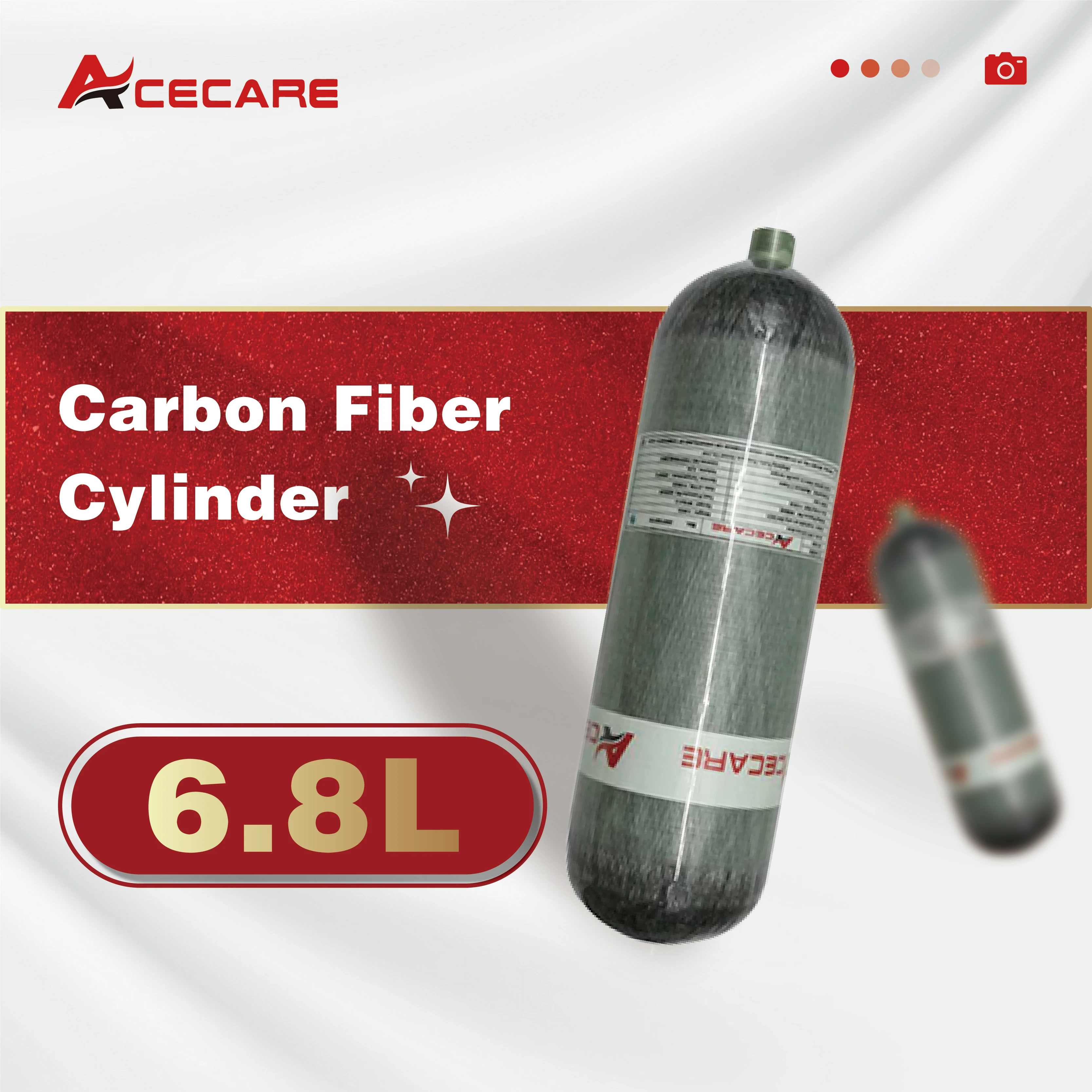 ACECARE 4500Psi 300Bar 30Mpa 6.8L Carbon Fiber Cylinder Diving Tank High Pressure Tank HPA Air Bottle M18*1.5
ACECARE 4500Psi 300Bar 30Mpa 6.8L Carbon Fiber Cylinder Diving Tank High Pressure Tank HPA Air Bottle M18*1.5