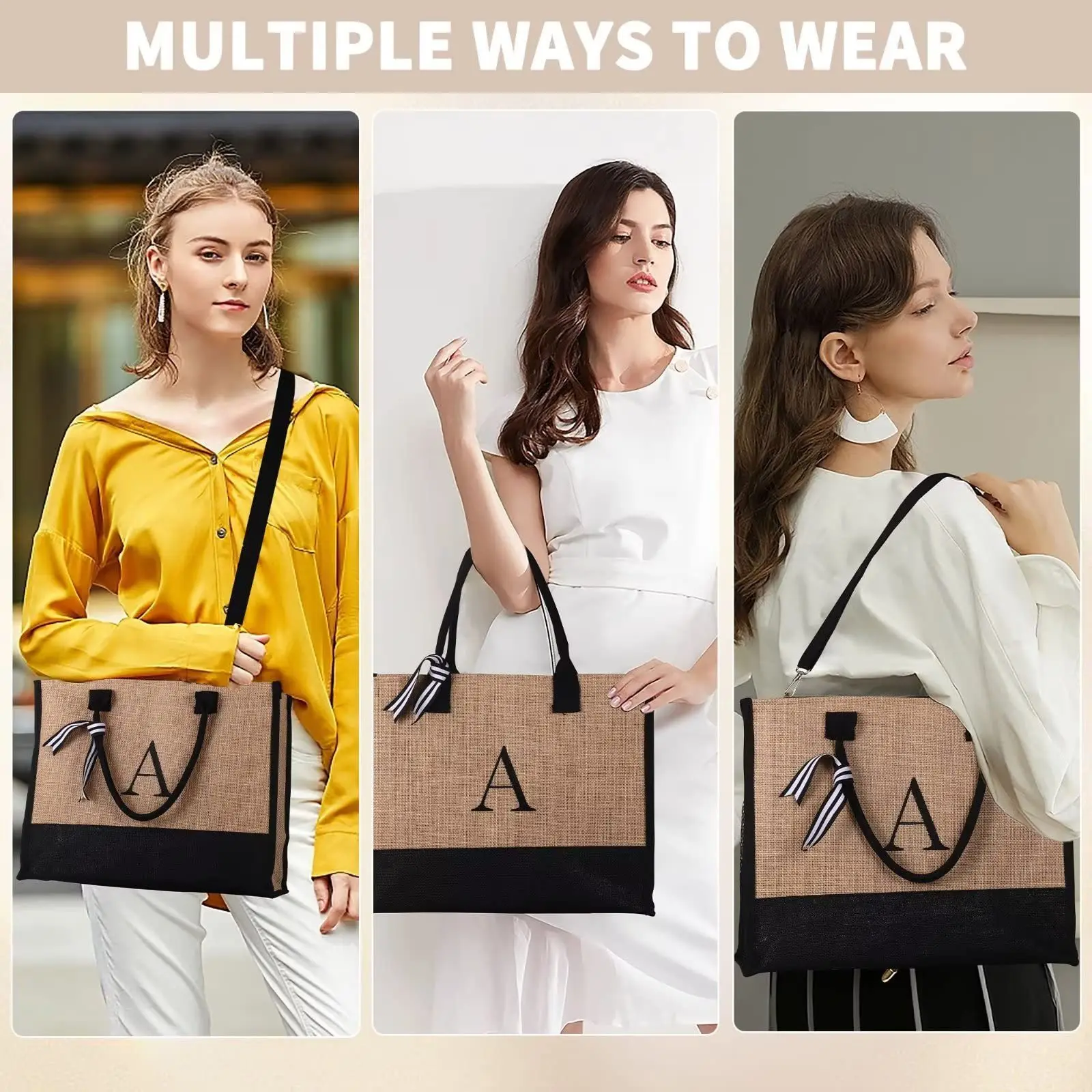 Jute Initial Tote Bag Burlap Beach Bag Personalized Birthday Gifts for Women Teacher Mom Bridal Bridesmaid Gifts
Jute Initial Tote Bag Burlap Beach Bag Personalized Birthday Gifts for Women Teacher Mom Bridal Bridesmaid Gifts