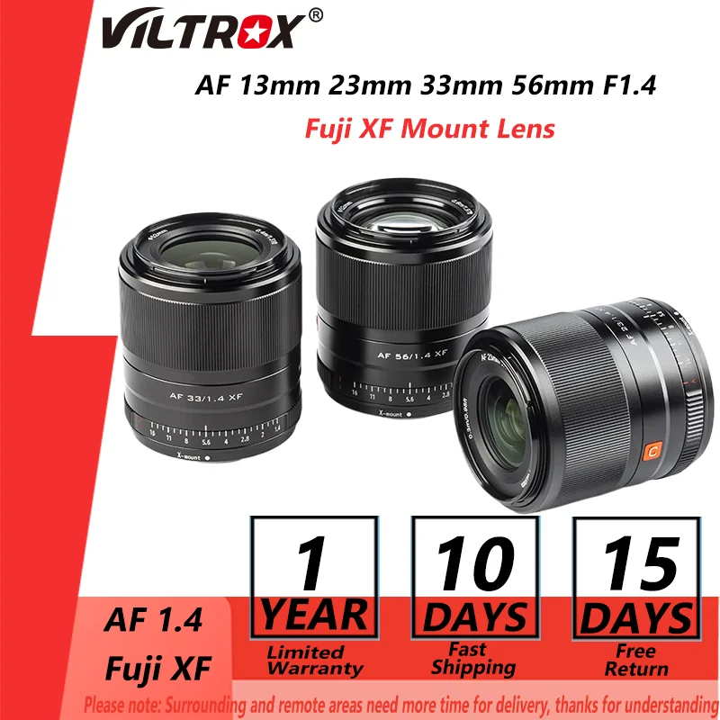 

Viltrox 13mm 23mm 33mm 56mm F1.4 AF Fuji Lens Auto Focus Large Aperture APS-C Lens for Fujifilm X Mount X-T4 X-T20 Camera Lenses