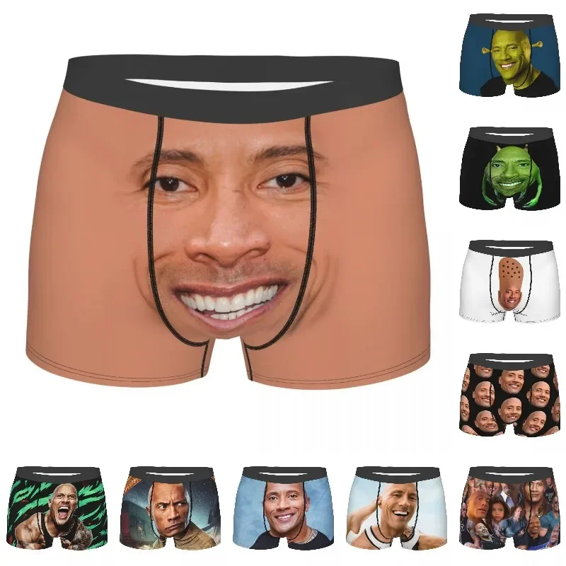 

Male Cool The Rock Dwayne Meme Underwear American Actor Johnson Boxer Briefs Stretch Shorts Panties Underpants