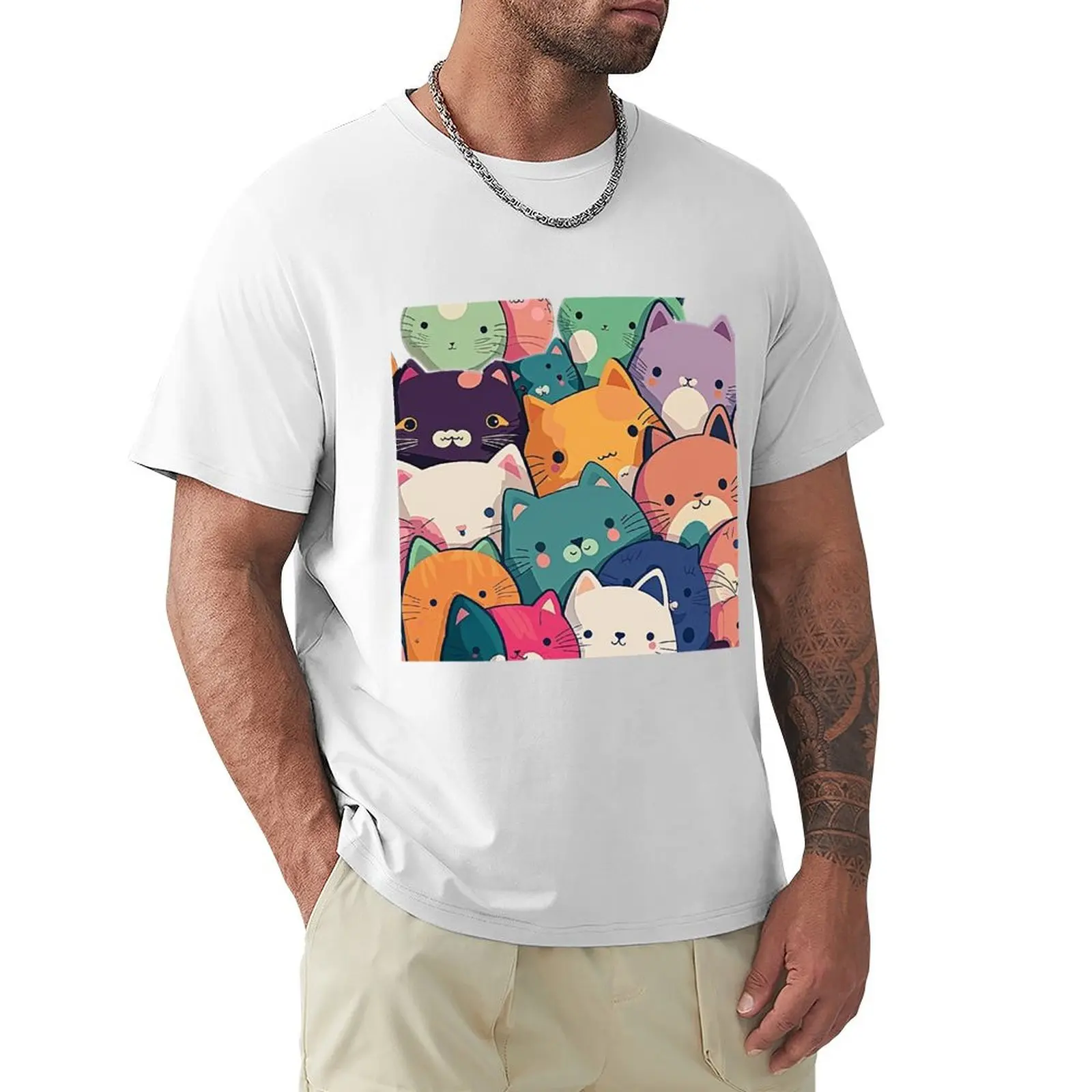 Cartoon Cats T-Shirt summer top customs design your own men graphic t shirts 
Cartoon Cats T-Shirt summer top customs design your own men graphic t shirts