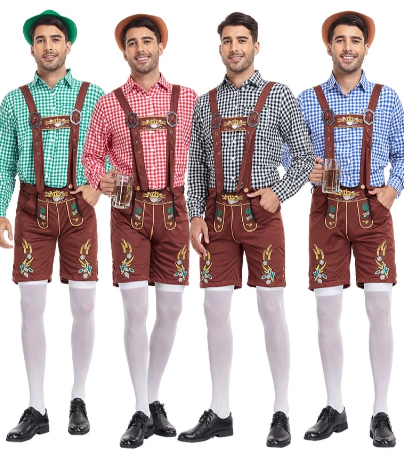German Oktoberfest Costume Men Traditional Bavarian Beer Male Shirt Suits Cosplay Beer Party Wear Halloween Oktoberfest Dress up 
German Oktoberfest Costume Men Traditional Bavarian Beer Male Shirt Suits Cosplay Beer Party Wear Halloween Oktoberfest Dress up
