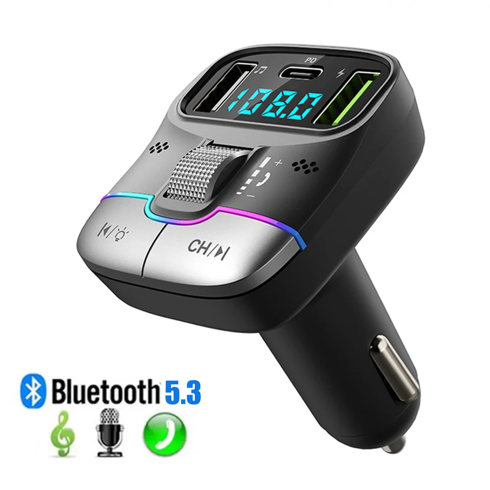 Wireless Car FM Transmitter Bluetooth-Compatible 5.3 Receiver Hands Free MP3 Player Dual USB PD Fast Charging Adapter Tools
Wireless Car FM Transmitter Bluetooth-Compatible 5.3 Receiver Hands Free MP3 Player Dual USB PD Fast Charging Adapter Tools