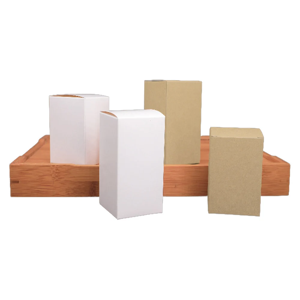 

50Pcs Brown/White Kraft Paper Foldable Box For Gift Festival Wedding Snack Chocolate Candy Soap Recycable DIY Packaging