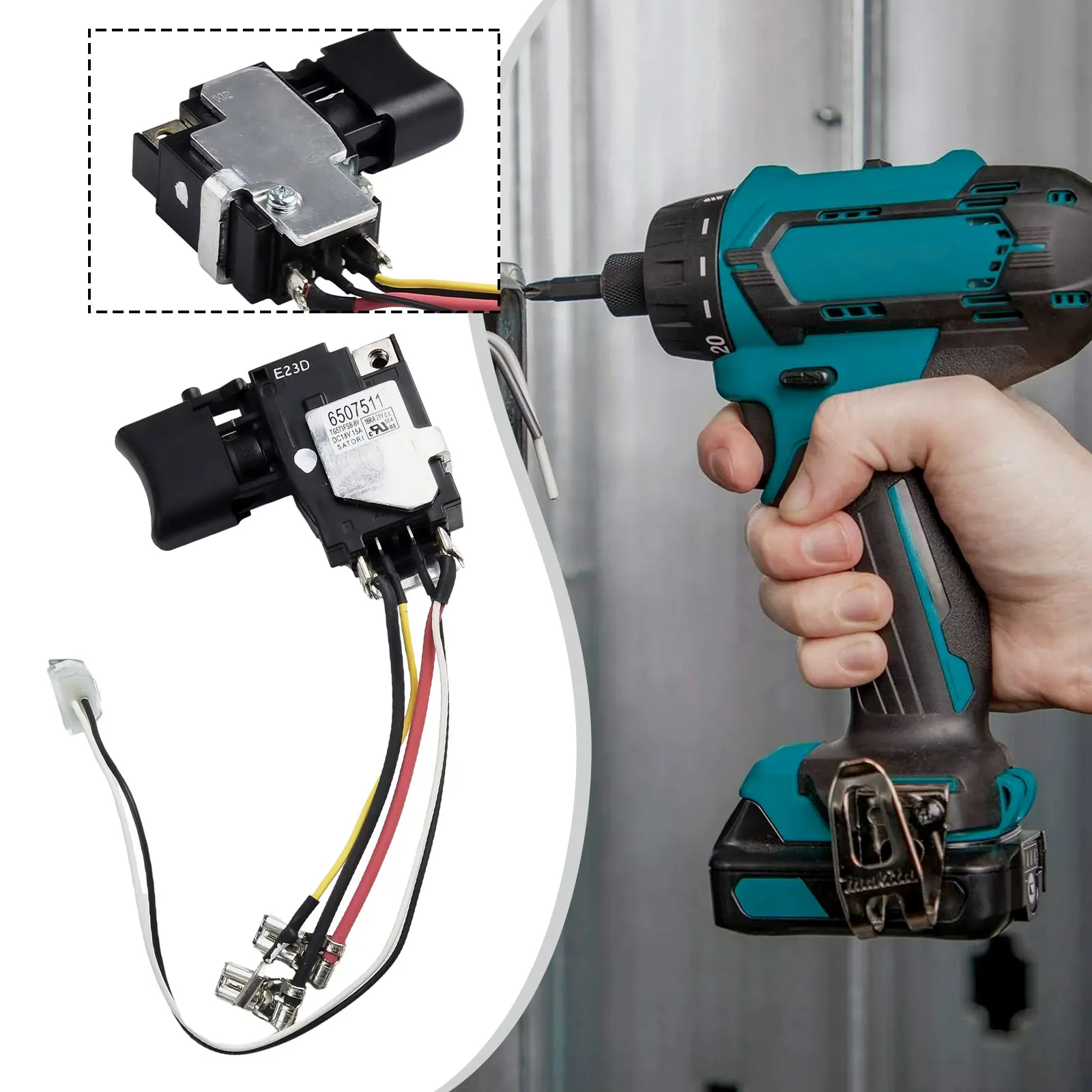 High Quality Switch For 650751-1 18V Switch TD152D DTD152 DTD152Z DTD152RME DTD152RFE 6507511 Tools Replace
High Quality Switch For 650751-1 18V Switch TD152D DTD152 DTD152Z DTD152RME DTD152RFE 6507511 Tools Replace