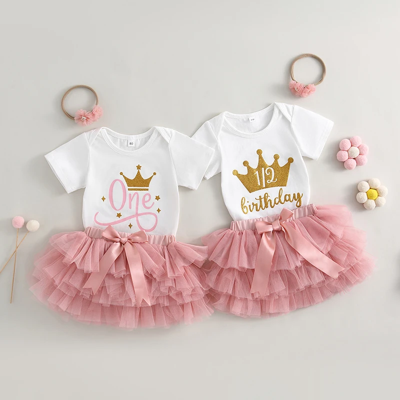 SUNSIOM Infant Baby Girls Birthday Clothes Set Letter Print Short Sleeve Crew Neck Romper Mesh Tutu Skirts Headband 3Pcs Set
SUNSIOM Infant Baby Girls Birthday Clothes Set Letter Print Short Sleeve Crew Neck Romper Mesh Tutu Skirts Headband 3Pcs Set