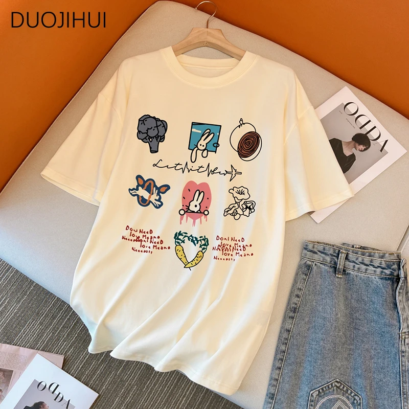 DUOJIHUI летние новые милые уличные женские футболки с принтом корейские классические модные офисные женские свободные повседневные женские футболки с круглым вырезом
DUOJIHUI летние новые милые уличные женские футболки с принтом корейские классические модные офисные женские свободные повседневные женские футболки с круглым вырезом