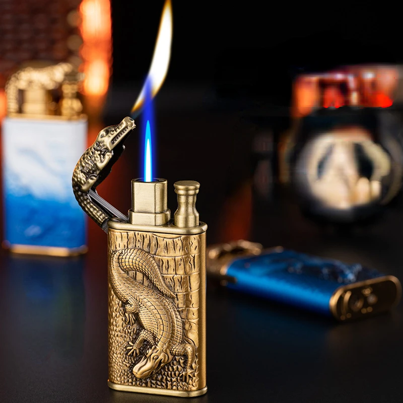 New Double Fire Crocodile Head Gas Lighter Metal Three-Dimensional Relief Straight Punch Conversion Flame Lighter
New Double Fire Crocodile Head Gas Lighter Metal Three-Dimensional Relief Straight Punch Conversion Flame Lighter