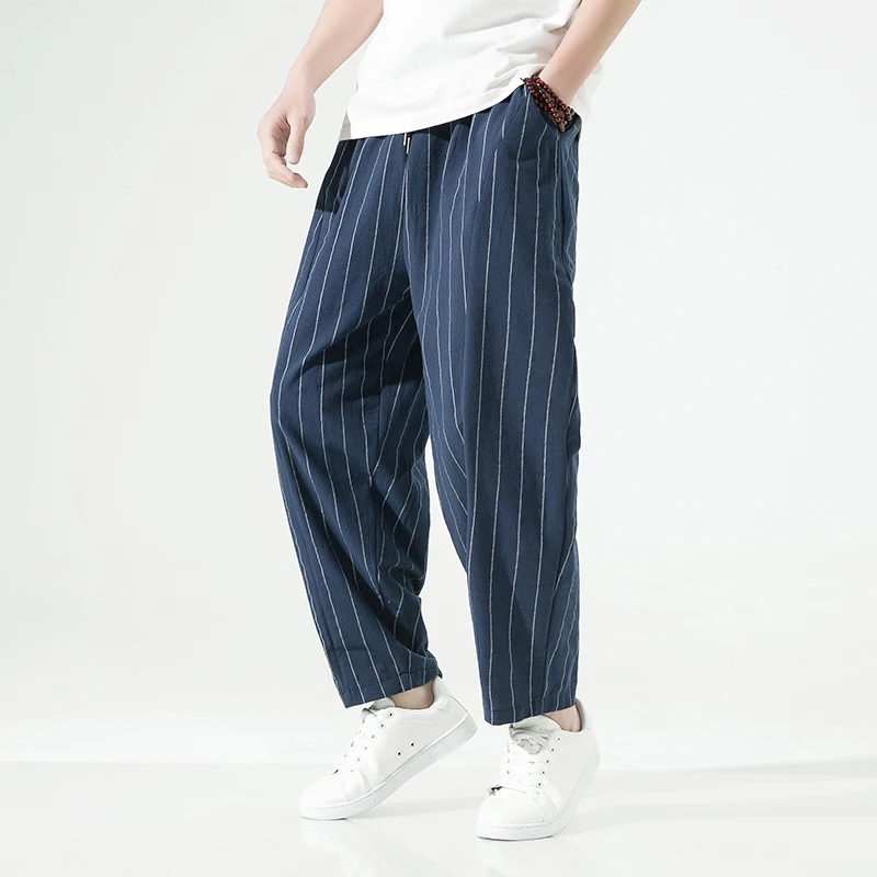 Chinese Style Men's Straight-leg Pants Loose Casual Summer Trousers Sinicism Washed Cotton Striped Wide-Leg Harem Pants Lantern
Chinese Style Men's Straight-leg Pants Loose Casual Summer Trousers Sinicism Washed Cotton Striped Wide-Leg Harem Pants Lantern
