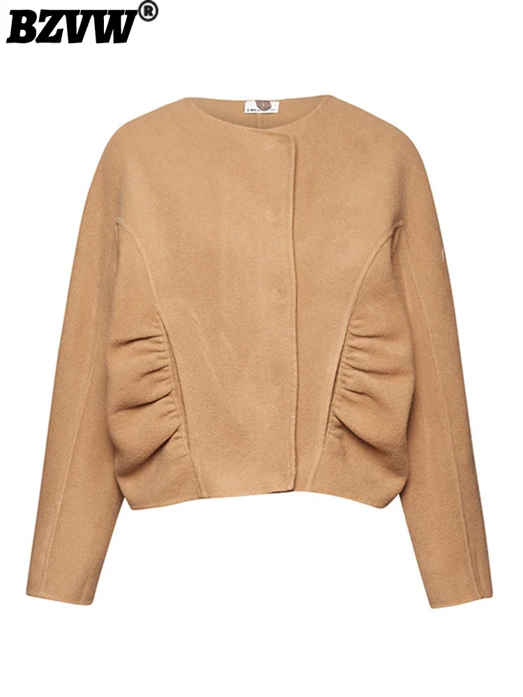 BZVW Simple Temperament Woolen Short Overcoat Women's Coat 2023 New Trend Pleated Designer Wool Coat Female Tide 25X2660
BZVW Simple Temperament Woolen Short Overcoat Women's Coat 2023 New Trend Pleated Designer Wool Coat Female Tide 25X2660
