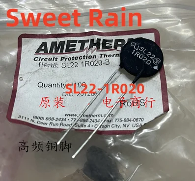 100% New and original AMETHERM original NTC SL22 R020 1 Ω 20A NTC thermistor SL22-1R020 Circuit Protection Thermistor
100% New and original AMETHERM original NTC SL22 R020 1 Ω 20A NTC thermistor SL22-1R020 Circuit Protection Thermistor
