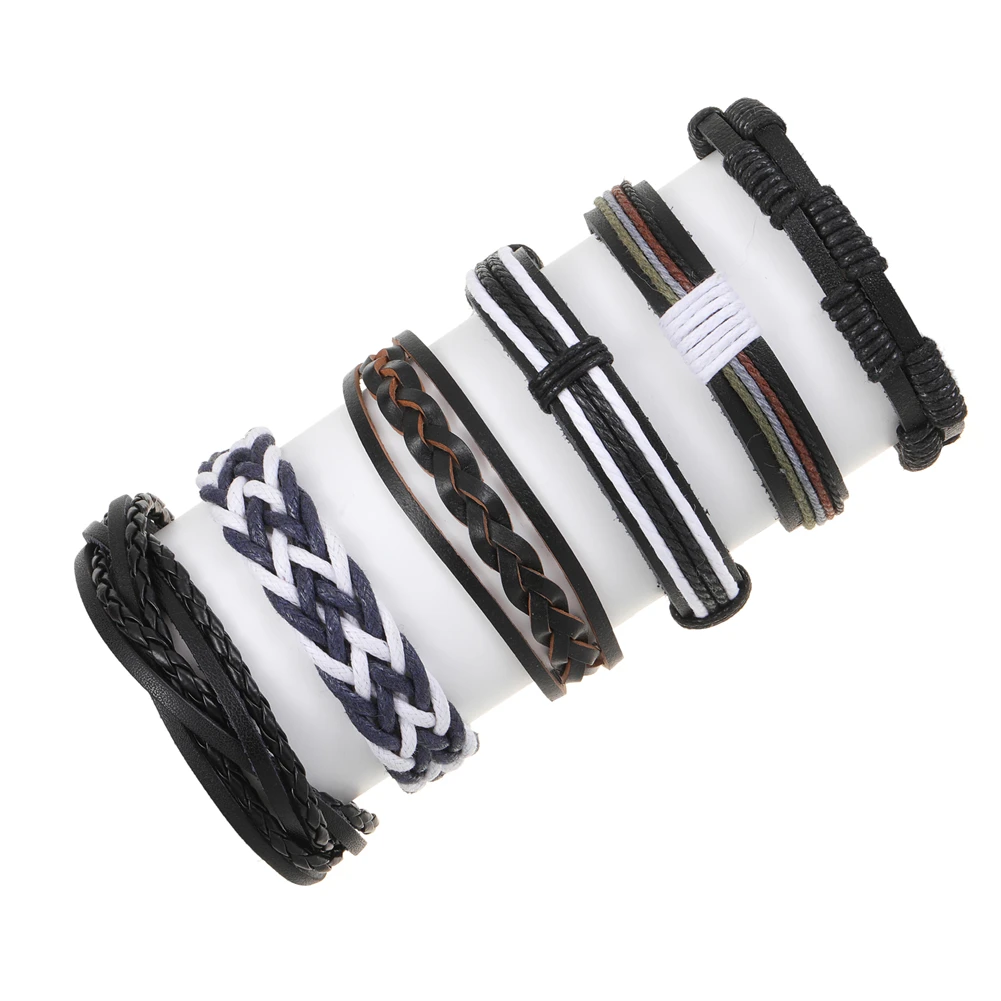 6 Pcs/Sets Charm Jewelry Handmade Weave Genuine Leather Bracelet Men Vintage Cuff Leather Bracelet Pulsera Hombre
6 Pcs/Sets Charm Jewelry Handmade Weave Genuine Leather Bracelet Men Vintage Cuff Leather Bracelet Pulsera Hombre