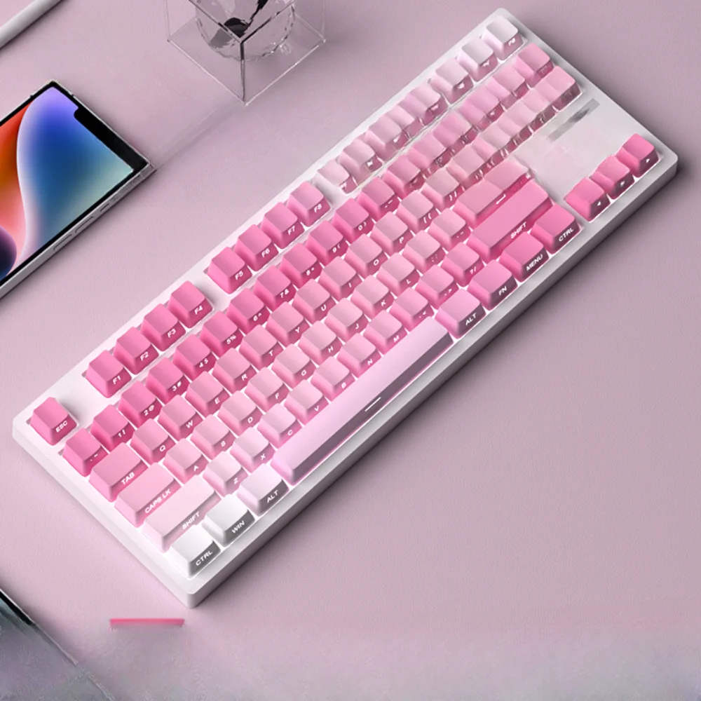 Valentine's Day Rainbow Gradient Side-engraved Translucent Keycaps PBT OEM for 61/78/87/98/104/108 Mechanical Keyboards.
Valentine's Day Rainbow Gradient Side-engraved Translucent Keycaps PBT OEM for 61/78/87/98/104/108 Mechanical Keyboards.