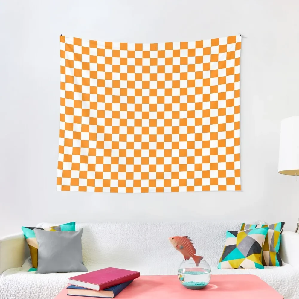 

Orange/white checkered pattern Tapestry Bedroom Decoration Decoration For Home Things To The Room Cute Room Decor Tapestry