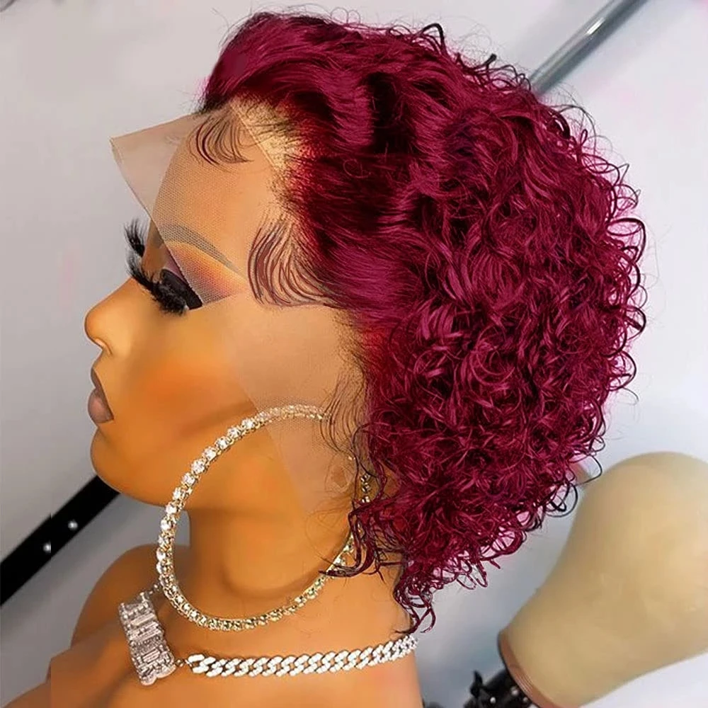 Pixie Cut Wig 99J Color Lace Wig Spring curl Short Bob Human Hair Wig For Women Natural Black Color Blonde Highlight Cheap Wig
Pixie Cut Wig 99J Color Lace Wig Spring curl Short Bob Human Hair Wig For Women Natural Black Color Blonde Highlight Cheap Wig