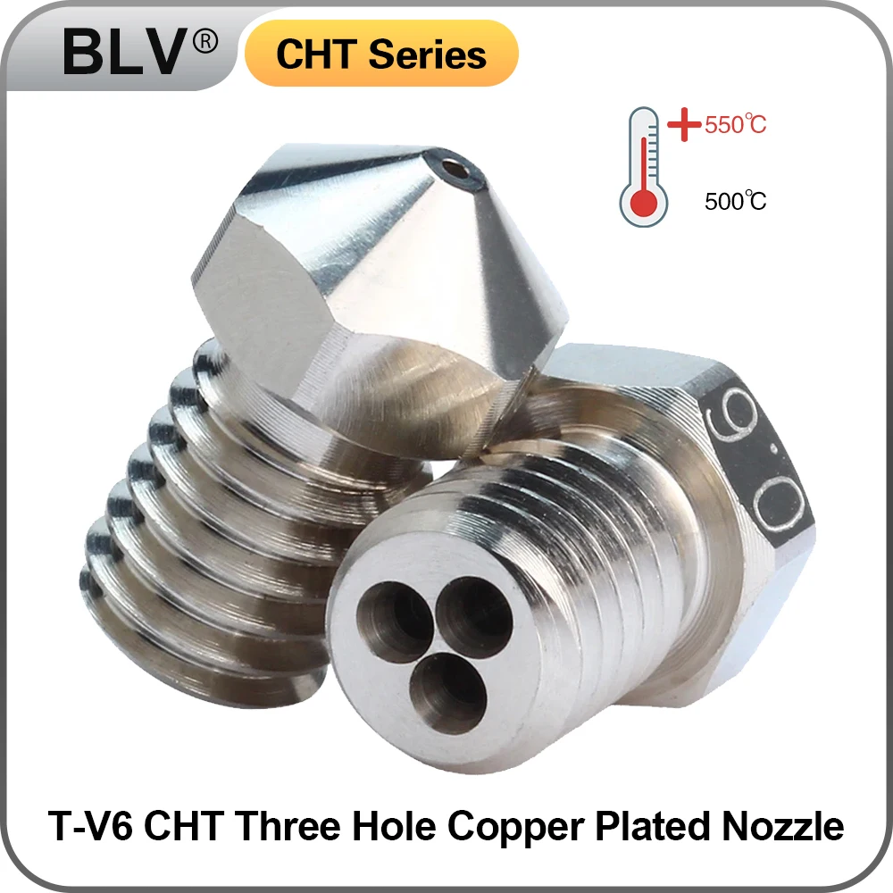 BLV T-V6 CHT Copper Plated Nozzle High Temperature 1.75mm For V6 Dragon hotend TD6 TD6S MATRIX RAPIDO HOTEND carbon fibre VORON
BLV T-V6 CHT Copper Plated Nozzle High Temperature 1.75mm For V6 Dragon hotend TD6 TD6S MATRIX RAPIDO HOTEND carbon fibre VORON