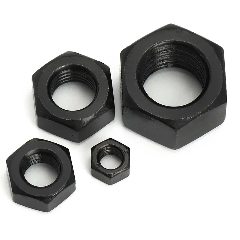 

Hexagon Hex Nuts M2 M2.5 M3 M4 M5 M6 M8 M10 M12 M14 M16 M18 M20 M22 M24 M27 M30 M36 black oxide carbon steel metric hex nuts