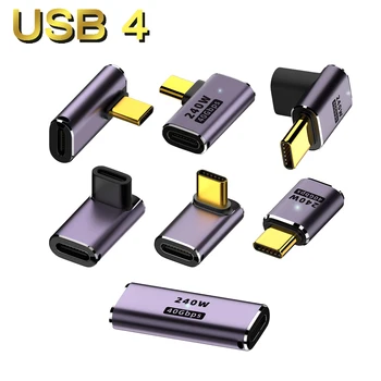 UGOURD USB4 OTG C 타입-C 썬더볼트 3 익스텐션 케이블 어댑터, L 스타일 수-암-암, 휴대폰 노트북 PC용, 40Gbps 상품 이미지