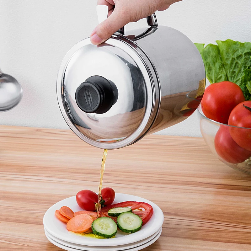 Stainless Steel Oil Strainer Pot Kettle Container with Filter Filtration Residue Household Oil Storage Tank Kitchen Tools 1.2L
Stainless Steel Oil Strainer Pot Kettle Container with Filter Filtration Residue Household Oil Storage Tank Kitchen Tools 1.2L