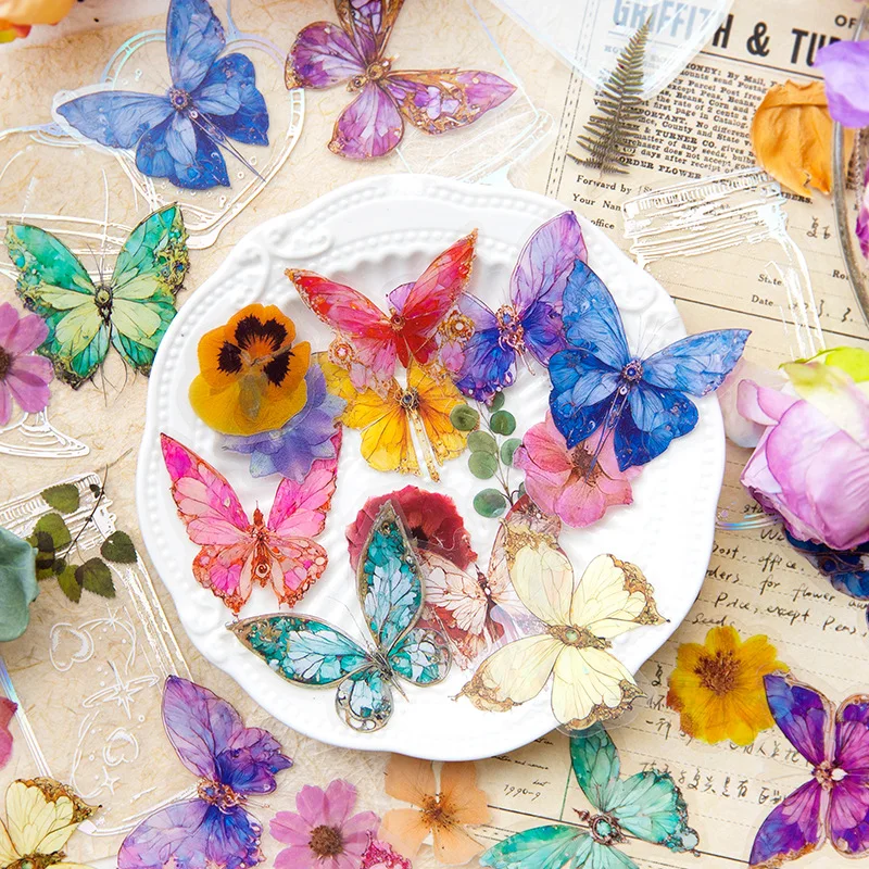 

40Pcs Butterfly Garden Series Decorative Sticker Retro Butterfly Handbook Scrapbooking Material Label Diy Diary Album Planner