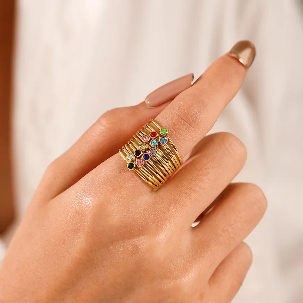 Fashion December Ring Women's Birthstone Ring, Simple and Popular Stainless Steel Ring
Fashion December Ring Women's Birthstone Ring, Simple and Popular Stainless Steel Ring