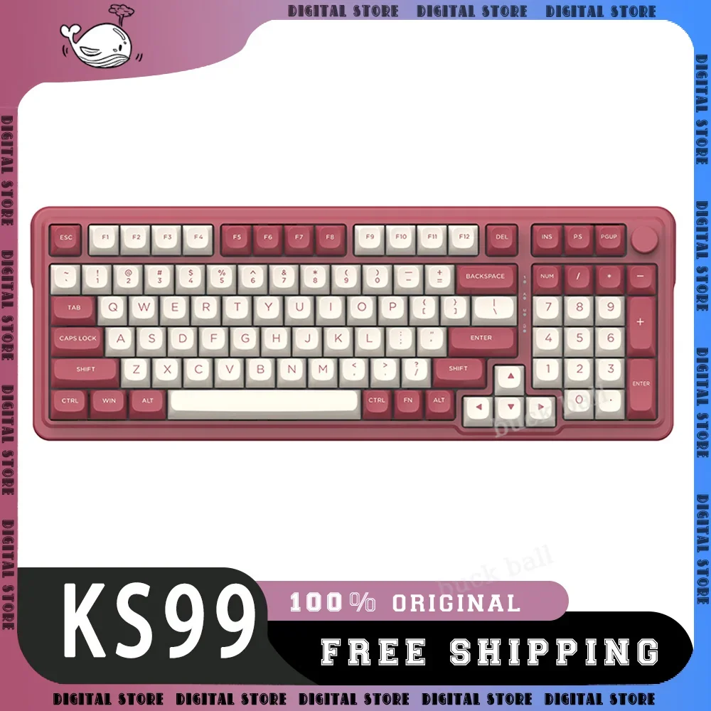 

Red Dragon KS99 Mechanical Keyboard 3mode 2.4G/USB/Bluetooth Wireless Keyboard Hot Swap RGB Light 98 keys Gamer Keyboards Gift