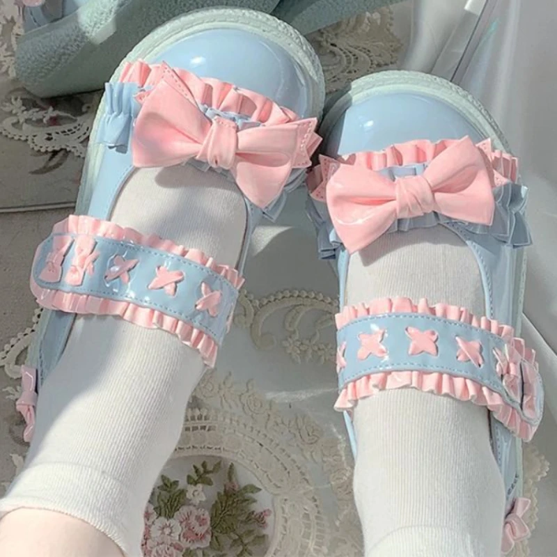 Новые туфли Lolita Kawaii Mary Janes женские туфли без шнуровки на плоской подошве женские милые модные туфли с круглым носком
Новые туфли Lolita Kawaii Mary Janes женские туфли без шнуровки на плоской подошве женские милые модные туфли с круглым носком