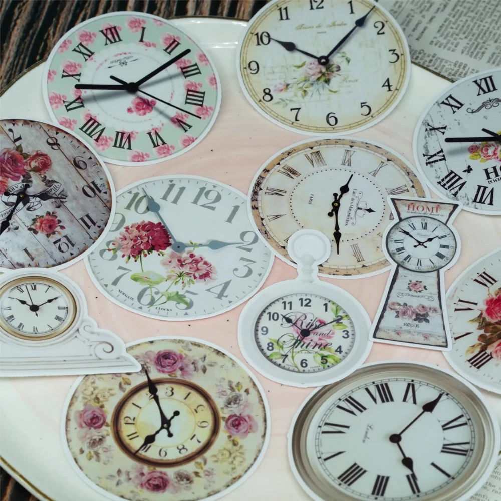 Pack of 12 Retro Clock Sticker Self-adhesive Decals for Handbook, Laptop, Phone Case, Water Bottle, DIY Craft Decoration
Pack of 12 Retro Clock Sticker Self-adhesive Decals for Handbook, Laptop, Phone Case, Water Bottle, DIY Craft Decoration