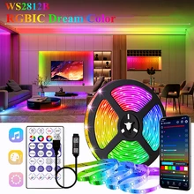 USB LED Strip Light WS2812B RGBIC 1M-30M RGB 5050 Bluetooth Control Flexible Lamp Tape Ribbon Diode For Room Holiday Party Luces
USB LED Strip Light WS2812B RGBIC 1M-30M RGB 5050 Bluetooth Control Flexible Lamp Tape Ribbon Diode For Room Holiday Party Luces