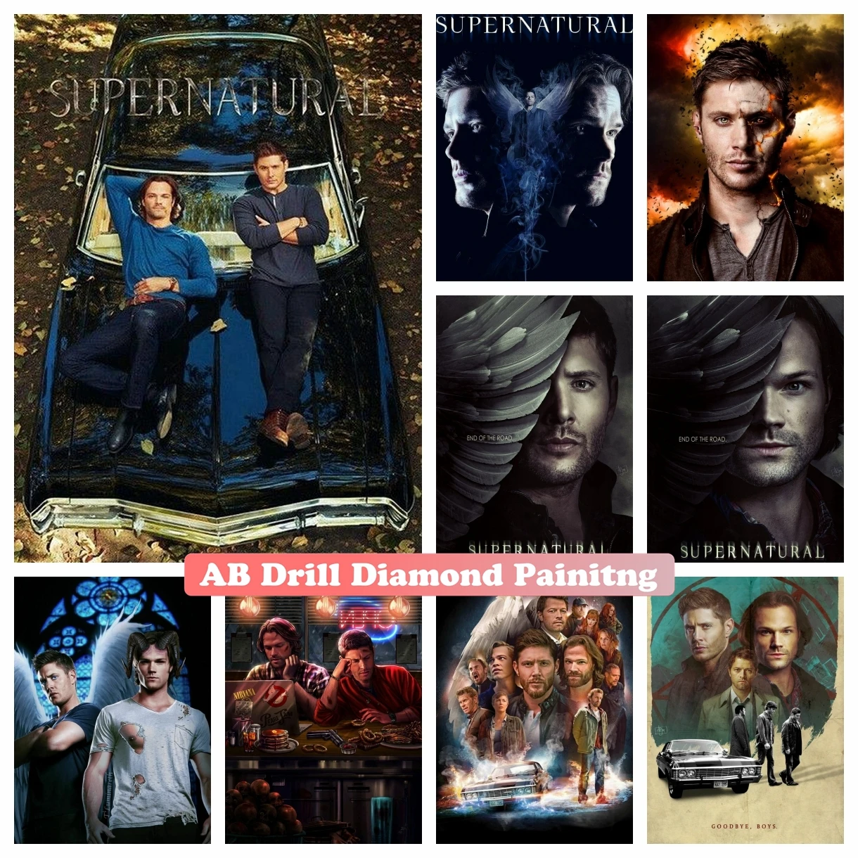 5D DIY AB Drills Diamond Art Painting Supernatural Popular Tv Series Full Square Round Cross Stitch Handmade Gift Room Decor
5D DIY AB Drills Diamond Art Painting Supernatural Popular Tv Series Full Square Round Cross Stitch Handmade Gift Room Decor