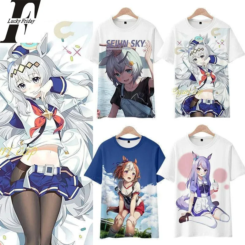 

A musume cute derby anime game 3d shirt cosplay men women t-shirts tops the neck short sleeve kawaii cute t-shirts t-shirt