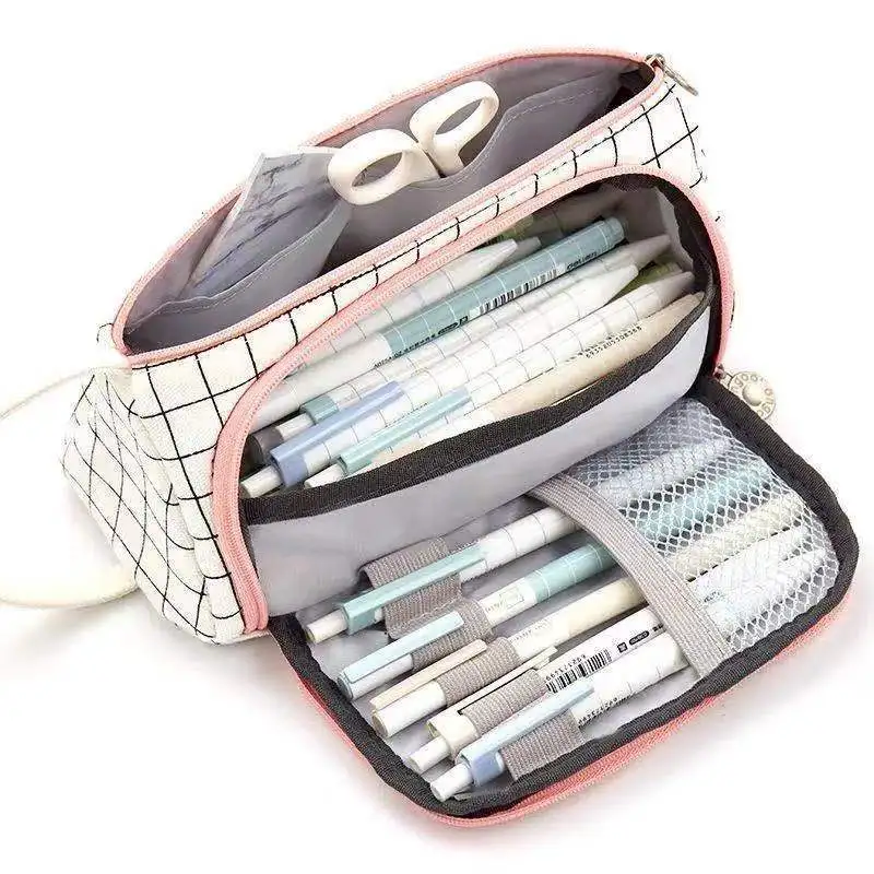Child Stationary Pen Pencil Storage Bag Pen Bag Multi Layer Large Capacity Cosmetic Travel Storage Bag Simple Plaid Pencil Case
Child Stationary Pen Pencil Storage Bag Pen Bag Multi Layer Large Capacity Cosmetic Travel Storage Bag Simple Plaid Pencil Case