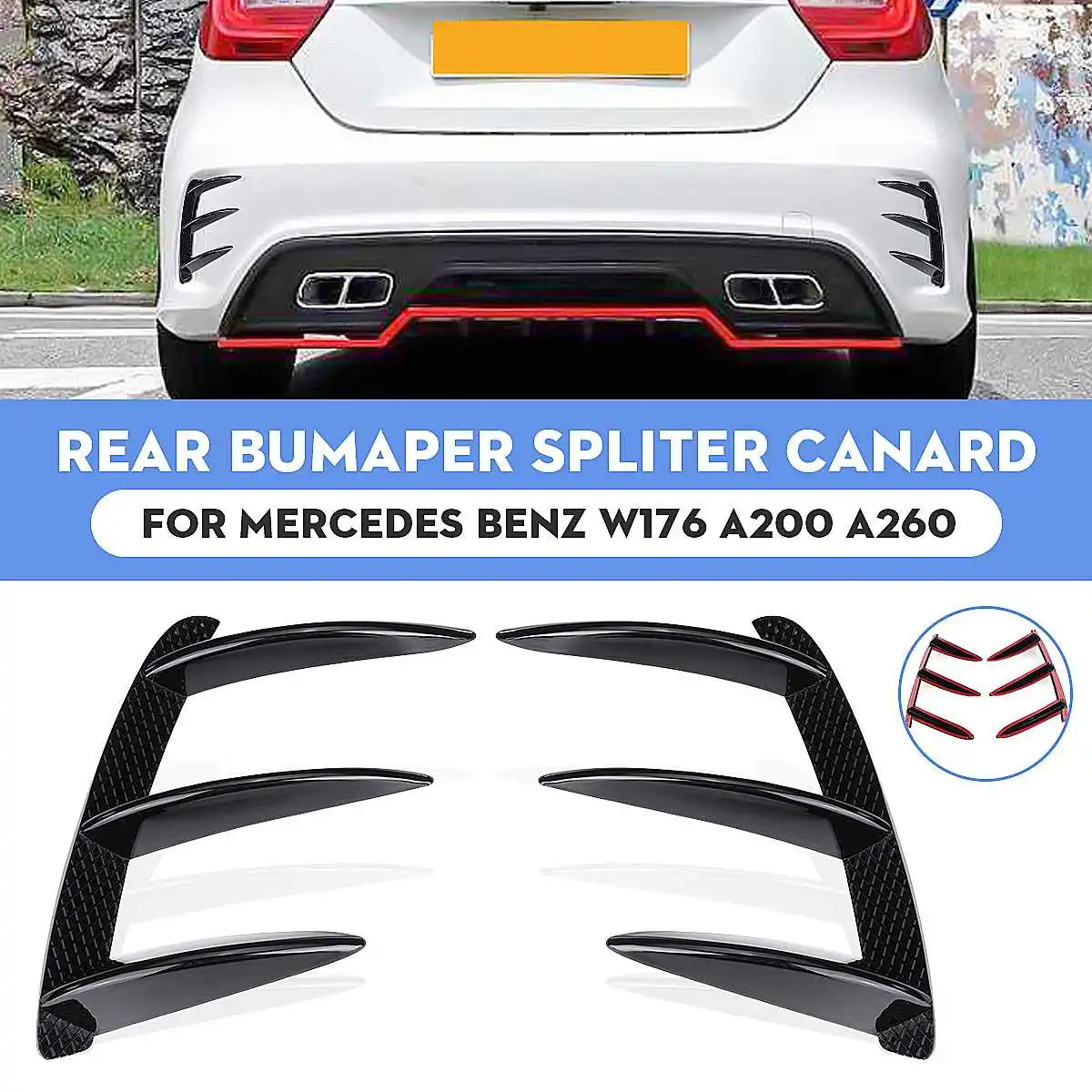 Сплиттер для заднего бампера Mercedes Benz W176 A200 A250 A260 A45 A160 A180 AMG, 1 пара
Сплиттер для заднего бампера Mercedes Benz W176 A200 A250 A260 A45 A160 A180 AMG, 1 пара