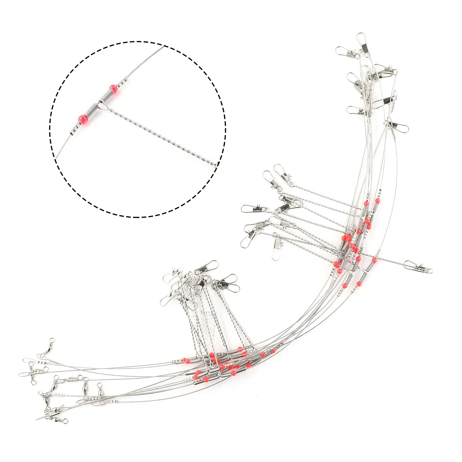 10pcs Fishing Line Steel Wire Leader With Swivel 15.7inch/40cm Bottom Rig Surf Tackle 2Arm Fishing Wire Accessories
10pcs Fishing Line Steel Wire Leader With Swivel 15.7inch/40cm Bottom Rig Surf Tackle 2Arm Fishing Wire Accessories