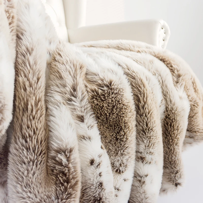 Couverture de luxe en fausse fourrure très chaude, Plaid d'hiver moelleux pour canapé, dessus de lit épais à carreaux, cadeau de noël Couverture de luxe en fausse fourrure très chaude, Plaid d'hiver moelleux pour canapé, dessus de lit épais à carreaux, cadeau de noël