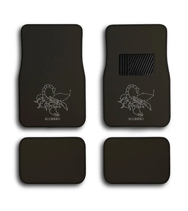 SCORPIO Zodiac Sign Crystal Swarovski Bling Universal Fit Front/Rear 4-Piece Full Set Carpet Car SUV Truck Floor Mats For Women
SCORPIO Zodiac Sign Crystal Swarovski Bling Universal Fit Front/Rear 4-Piece Full Set Carpet Car SUV Truck Floor Mats For Women