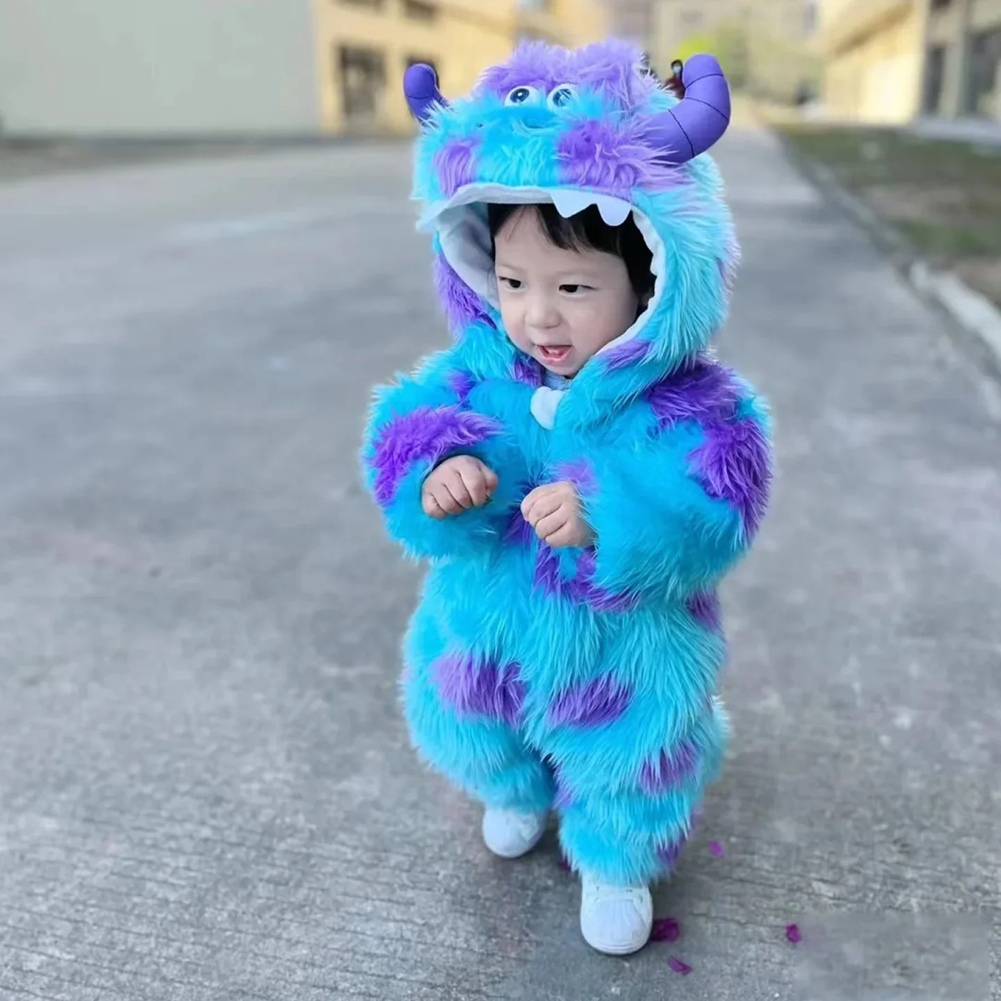 

Costume Baby Romper Outfit Bodysuits Winter Onesies Boy Girl Halloween Monster Sully Suit Soft Plush Toddler Jumpsuit