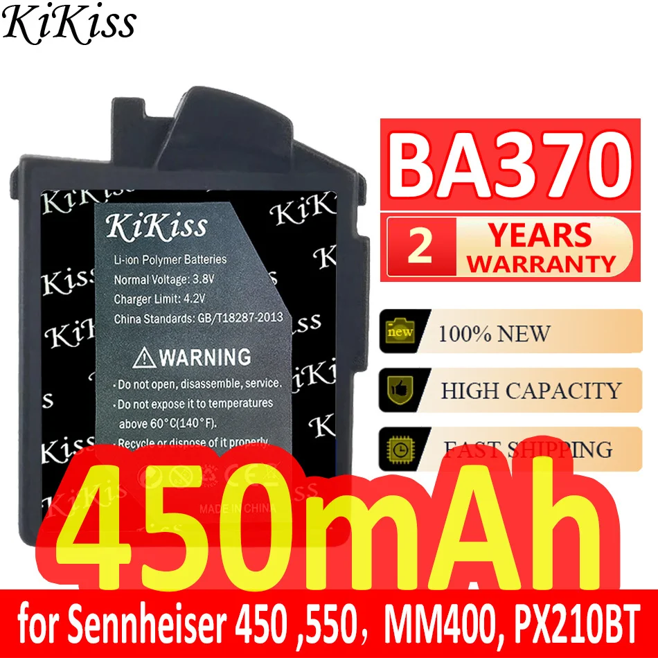 Мощный аккумулятор 450 мАч KiKiss BA370 для Sennheiser 450 550 мм 400 PX210BT PX360 360BT PXC310
Мощный аккумулятор 450 мАч KiKiss BA370 для Sennheiser 450 550 мм 400 PX210BT PX360 360BT PXC310