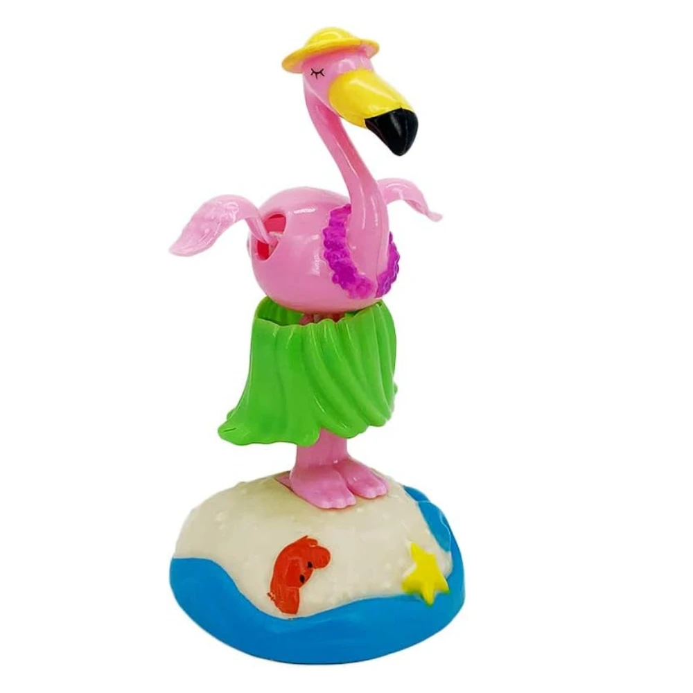 

Solar Powered Dancing Hula-Hula Flamingo Car Dashboard Ornaments Swinging Dress Animated Bobble Dancer Car Decor (Flamingo B)