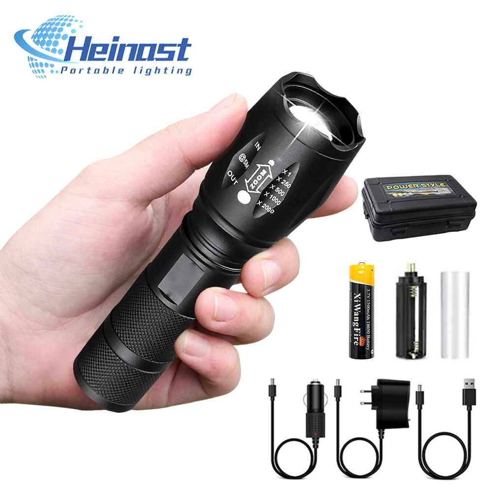 Portable Powerful LED Lamp XML-T6 Flashlight Linterna Torch Uses 18650 Chargeable Battery Outdoor Camping Tactics Flash Light
Portable Powerful LED Lamp XML-T6 Flashlight Linterna Torch Uses 18650 Chargeable Battery Outdoor Camping Tactics Flash Light
